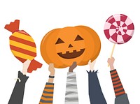 Illustration of Halloween trick or treat