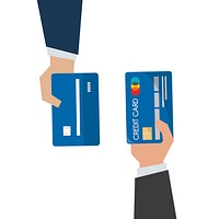 Illustration of hand holding credit card