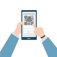 Illustration of online payment with matrix barcode