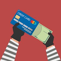 Illustration of credit card with cybercrime