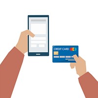 Illustration of online payment with credit card