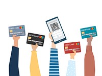 Illustration of online payment with credit card