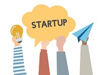 Illustration of startup and creative ideas concept