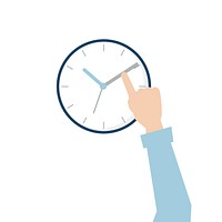 Illustration of hand with time management