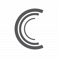 Capital letter C symbol illustration