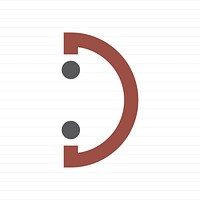 Capital letter D symbol illustration