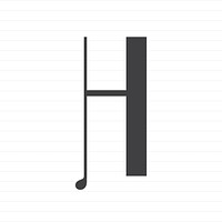 Capital letter H symbol illustration