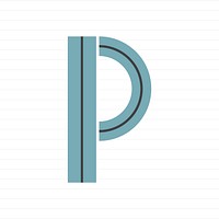 Capital letter P symbol illustration