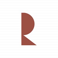 Capital letter R symbol illustration