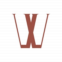Capital letter W symbol illustration