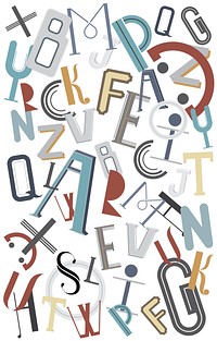 The English alphabet scrambled up illustration