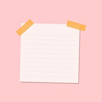 Pink lined notepaper journal sticker vector