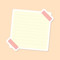 Beige dotted notepaper journal sticker vector
