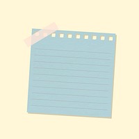 Grayish blue lined notepaper journal sticker vector