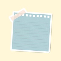 Grayish blue lined notepaper journal sticker vector