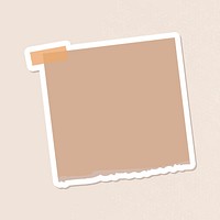 Brown notepaper journal sticker vector