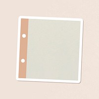 Beige hole punched notepaper journal sticker vector