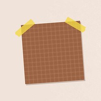 Brown grid notepaper journal sticker vector