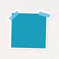 Blue lined notepaper sticker vector