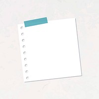 White notepaper with a blue Washi tape sticker vector