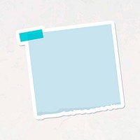 Blank light blue notepaper journal sticker vector