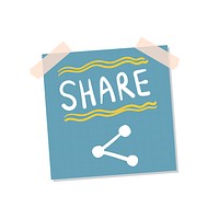 File sharing sticky note illustration