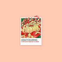 Chrysanthemum flower design adult coloring page