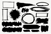 Brush graphic psd in black ink collection