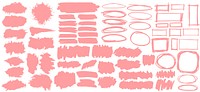 Collection of pastel pink banners illustration
