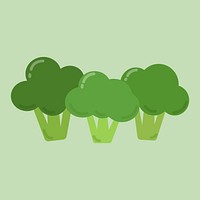 Psd pastel broccoli vegetable sticker cartoon clipart