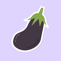 Vector pastel eggplant food sticker clipart