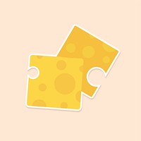 Pastel cheese food sticker clipart