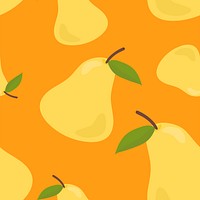 Colorful hand drawn pear pattern