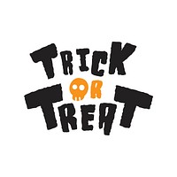 Trick or treat with a skull Halloween typography vector