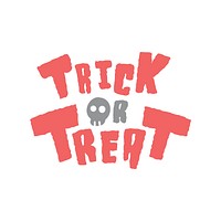 Trick or treat with a skull Halloween typography vector