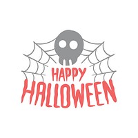 Happy Halloween with a skull typography vector