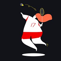 Character illustration of a female badminton player