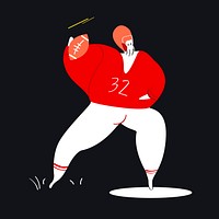 Character illustration of an American football player