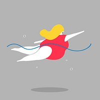 Character illustration of a female swimmer