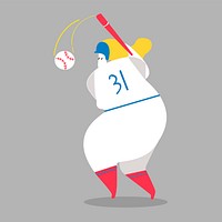 Character illustration of a baseball player<br />