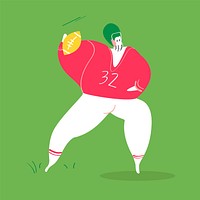 Character illustration of an American football player