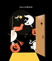 Cute Halloween day concept illustration<br />