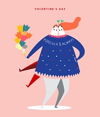 Happy heterosexual Valentine&#39;s day concept illustration
