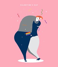 Happy homosexual Valentine's day concept illustration