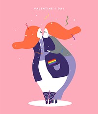 Happy homosexual Valentine&#39;s day concept illustration
