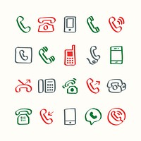 Illustration set of phone icons