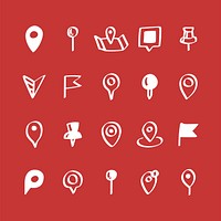 Illustration set of map pin icons
