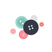 Mixed colorful buttons icon illustration