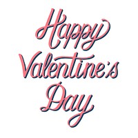 Handwritten style of Happy Valentine&#39;s Day typography