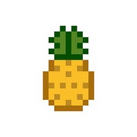 A pineapple pixelated fruit graphic